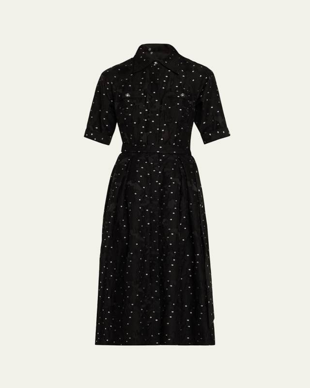 Burnout Polka Dot Midi Shirtdress